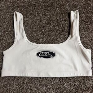 No Fear H&M Collab Crop‎ Top Activewear Casual White Logo Graphic